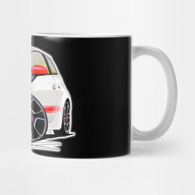 Fiat 500 Abarth White by y30man5